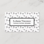 Carte De Visite Botanique de Dandelion minimaliste noir et blanc (Devant)