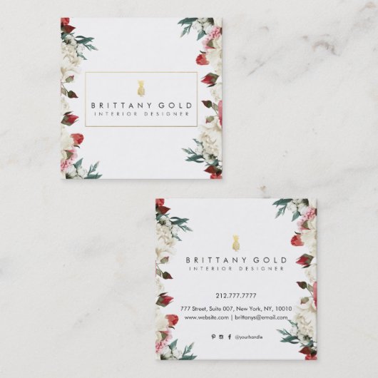 Carte de visite botanique de dessinateur (Devant / Derrière)