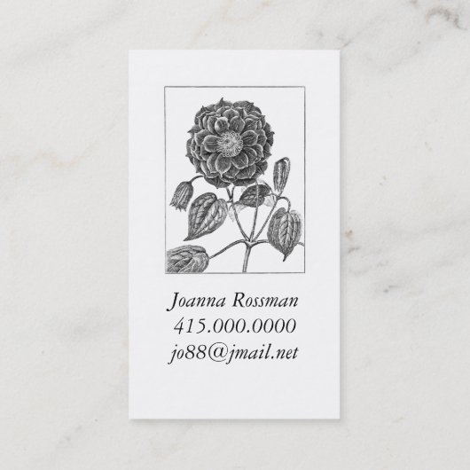 Carte De Visite Botanique de fleurs (Dos)