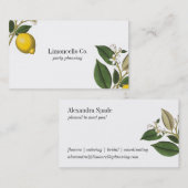 Carte de visite botanique d'impression de citron (Devant / Derrière)