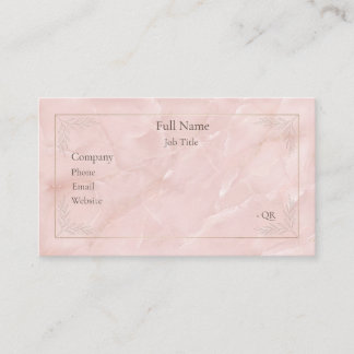 Carte de visite botanique dorée en marbre rose lux