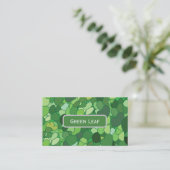 Carte De Visite Botanique Feuille Verte (Debout devant)