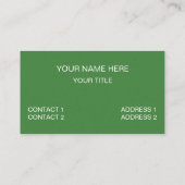 Carte De Visite Botanique Feuille Verte (Dos)