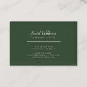 Carte De Visite Botanique feuilles vert aquarelle (Dos)