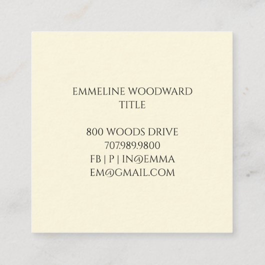 Carte de visite botanique floral (Dos)