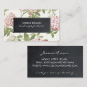 carte de visite botanique floral d'hortensia (Devant / Derrière)