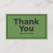 Carte De Visite Botanique Floral Vert Logo Typographie Merci (Devant)