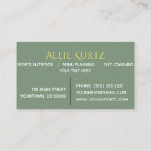 Carte De Visite Botanique frais de feuille vert jaune de citrons (Dos)