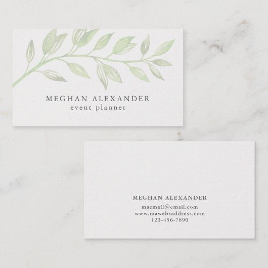 Carte de visite botanique moderne (Devant / Derrière)