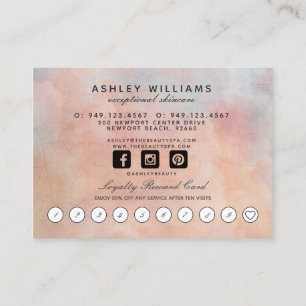 Carte De Visite Botanique moderne Blush & Black 10 Visiter Loyalty