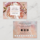 Carte De Visite Botanique moderne Blush & Black 10 Visiter Loyalty (Devant / Derrière)