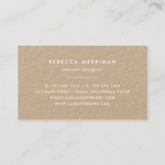 Carte De Visite Botanique tropicale | Kraft (Dos)