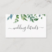 Carte De Visite Botanique Verdure Foliage Mariage d'aquarelle (Devant)