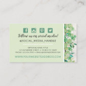 Carte De Visite Botanique verte Eucalyptus Rustique médias sociaux (Dos)