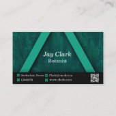Carte De Visite Botaniste moderne professionnel vert & blanc (Dos)