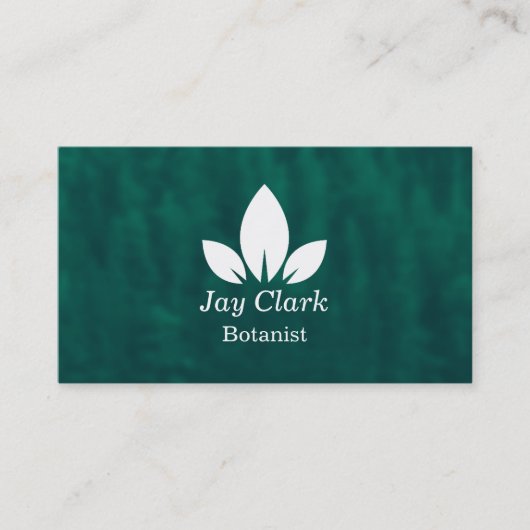 Carte De Visite Botaniste moderne professionnel vert & blanc (Devant)