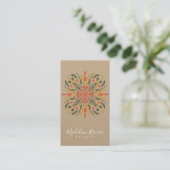 Carte De Visite Botany Florist Green Mandala Designer Kraft (Debout devant)