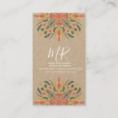Carte De Visite Botany Florist Green Mandala Designer Kraft (Dos)