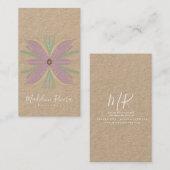 Carte De Visite Botany Florist Vert Floral Designer Kraft (Devant / Derrière)
