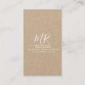 Carte De Visite Botany Florist Vert Floral Designer Kraft (Dos)