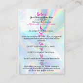 Carte De Visite Botox Aftercare Faux Holograph Instruction (Devant)