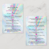 Carte De Visite Botox Aftercare Faux Holograph Instruction (Devant / Derrière)