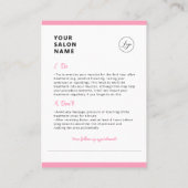 Carte De Visite Botox Instructions pour les soins postérieurs au s (Dos)