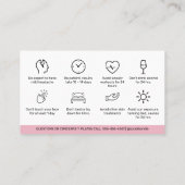Carte De Visite Botox Lip Filler instructions Editable Aftercare (Dos)