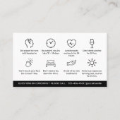 Carte De Visite Botox Lip Filler instructions Editable Aftercare (Dos)