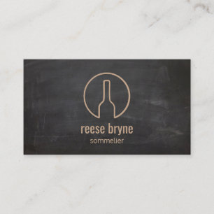 Carte De Visite Botte de vin rustique Logo Sommelier Business