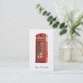 Carte De Visite Botte téléphonique rouge vintage (Debout devant)