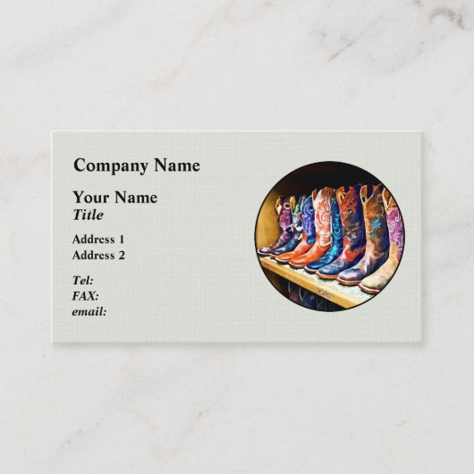 Carte De Visite Bottes Cowboy (Devant)