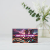 Carte De Visite Bottes de cowboy, Bijoux Turquoise dans le désert (Debout devant)