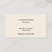 Carte De Visite Bottes en bois nues de toit (Dos)