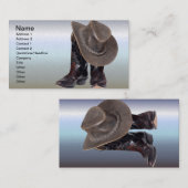 Carte De Visite Bottes et casquette de cowboy (Devant / Derrière)