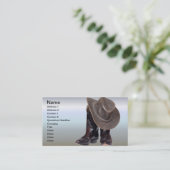 Carte De Visite Bottes et casquette de cowboy (Debout devant)