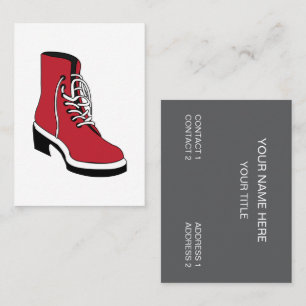 Carte De Visite Bottes Western Rouge Noir