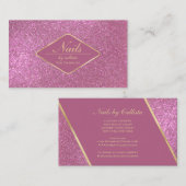 Carte De Visite Bouche à ongles de maquillage de Parties scintilla (Devant / Derrière)