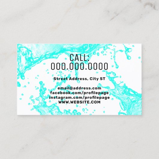 Carte De Visite Bouche d'eau (Dos)