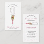 Carte De Visite Bouche Whisk logo pâtisserie boho (Devant / Derrière)