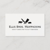 Carte De Visite Boucher de cochon et de vache coupé (Devant)