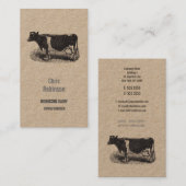 Carte De Visite Boucher de vaches laitières vintages (Devant / Derrière)