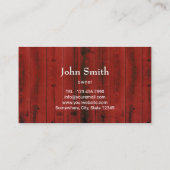 Carte De Visite Boucher d'élevage de porc Boucher d'élevage de la  (Dos)