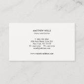 Carte De Visite Boucher du diagramme de cochon coupé (Dos)