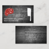 Carte De Visite Boucher Viande couteau | Métal écaillé (Devant / Derrière)