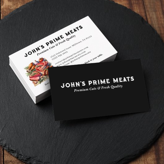 Carte De Visite Boucher viande de première qualité slogan & slogan