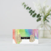 Carte De Visite Bouchon d'aquarelle moderne, casque de Parties sci (Debout devant)