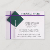 Carte De Visite Bouchon de graduation Turquoise vert et violet (Devant)