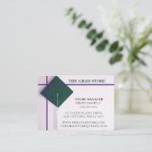 Carte De Visite Bouchon de graduation Turquoise vert et violet (Debout devant)