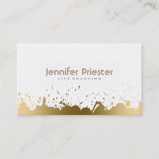 Carte De Visite Bouchon Or moderne et couchage à vie blanche (Devant)